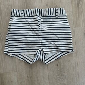 H&M Black and White Striped High Waist Shorts